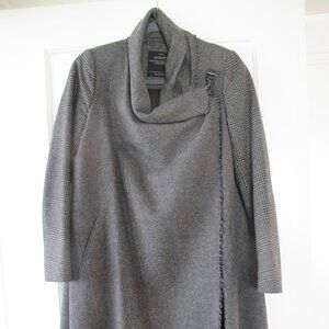 AllSaints Draped Wool Coat – Grey / Asymmetrical (UK 6)